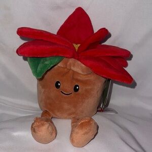 Giggle Scape Plush 7” Poinsettia Plush with Red Accents